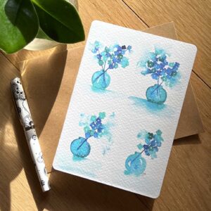 Carte aux Bouquets Bleus